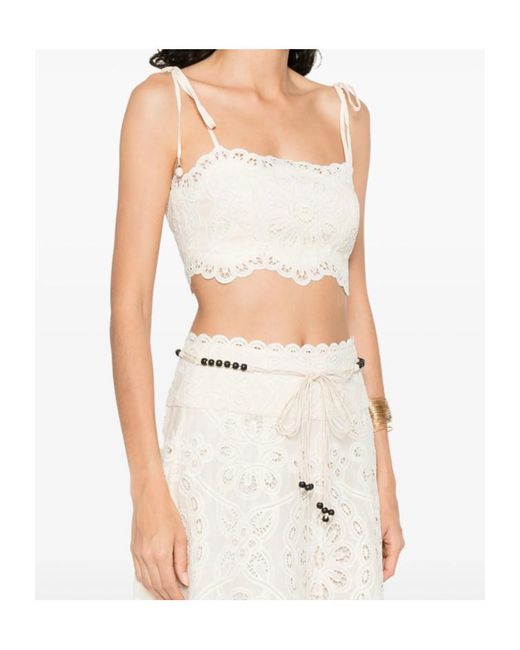 Zimmermann White Rhiannon Embroidered Bodice
