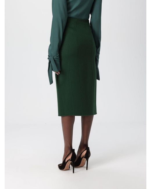 Ermanno Scervino Green Front Slit Midi Skirt