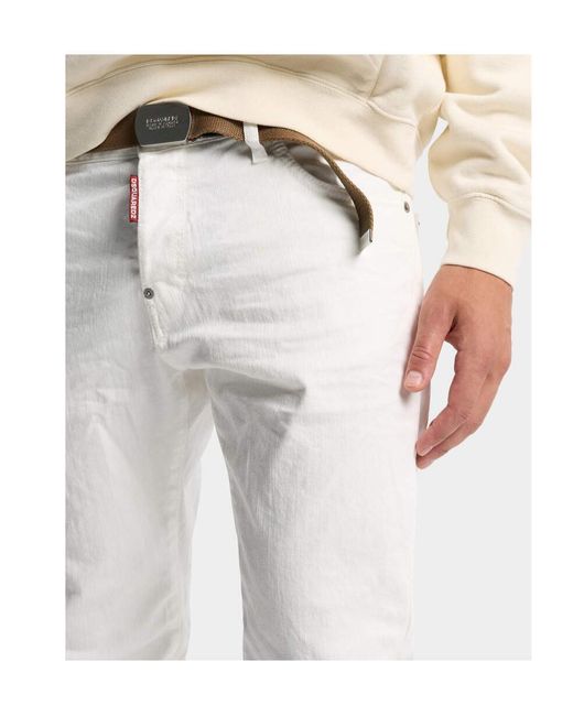 DSquared² White Slim Twist Jeans for men