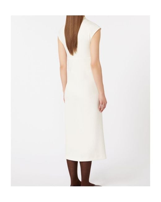 Max Mara White Scuba Jersey Mini Dress
