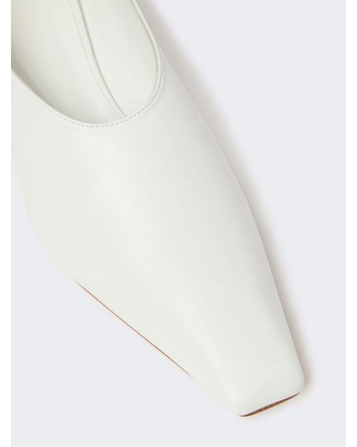 Sportmax White Pointed Kitten Heeled Pumps