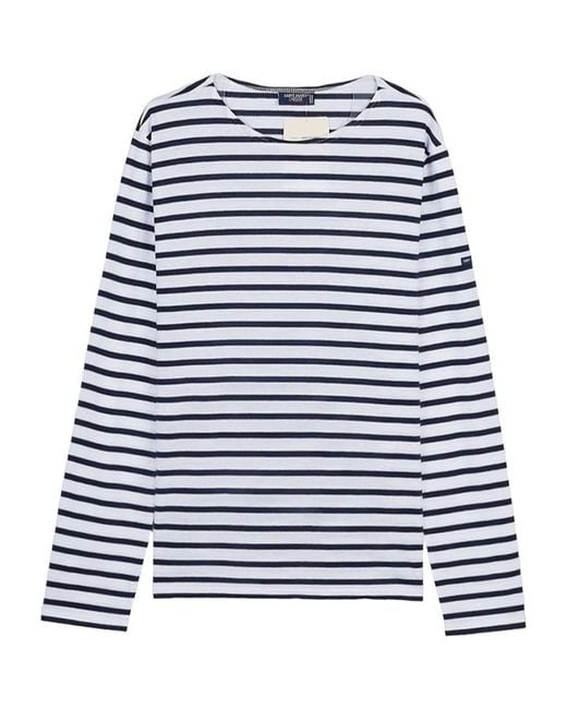 Saint James Blue Guildo Striped Longsleeve Sailor Top for men
