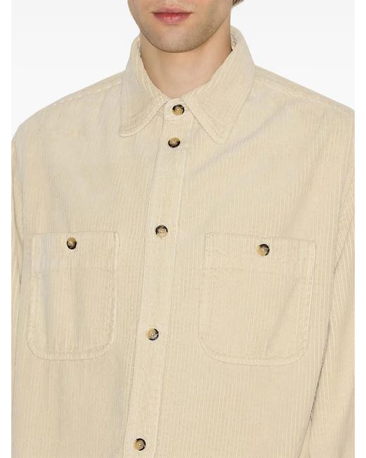 Isabel Marant Natural Nario Buttoned Corduroy Shirt for men