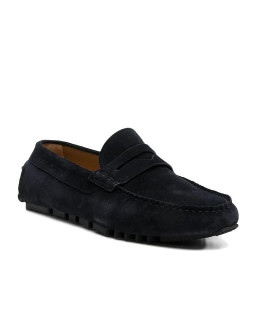 Emporio Armani Black Logo Detailed Slip-On Loafers for men