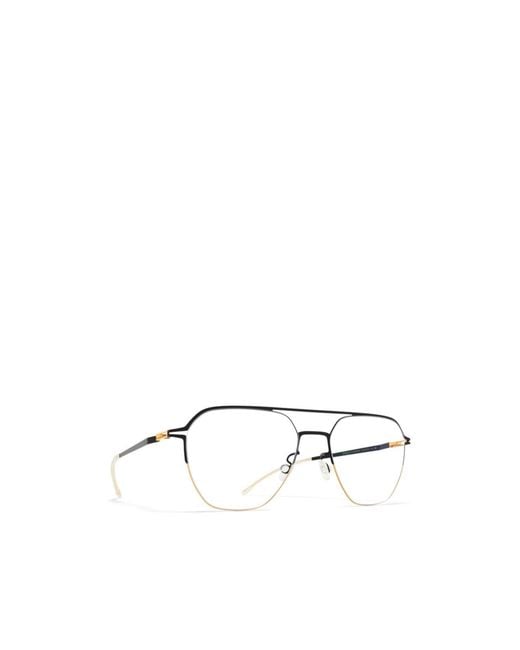 Mykita White Imba Aviator Frame Glasses for men