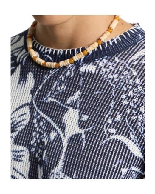 DSquared² Blue Flower-Pattern Sweater for men