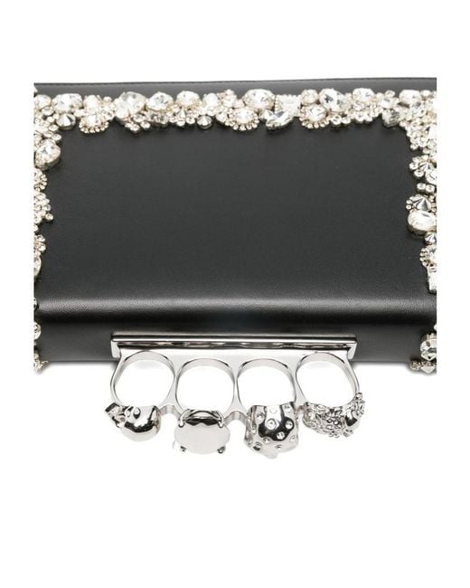 McQueen Black Knuckle Clutch Bag