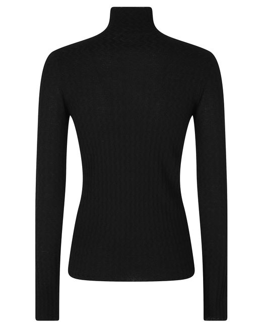 Roberto Collina Black Turtleneck Sweater