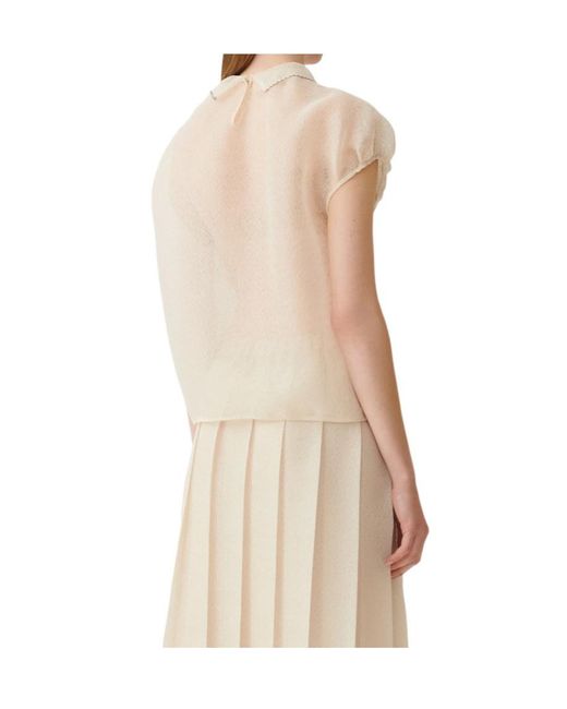 Fabiana Filippi Natural Sleeveless T-Shirt