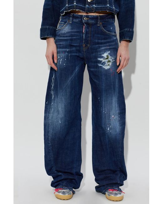 DSquared² Blue Loose Twst Distressed Jeans