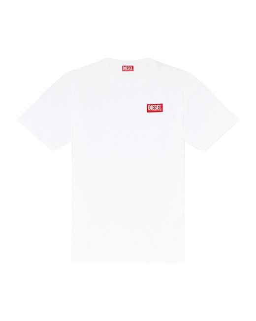 DIESEL White T-Boxt-Lab Jacquard Logo Patch T-Shirt for men