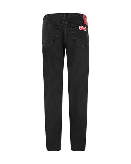 KENZO Black Asagaostraight Fit Jeans for men