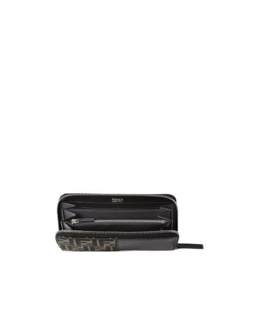 Fendi Black Vit Grace Zip-Around Wallet for men