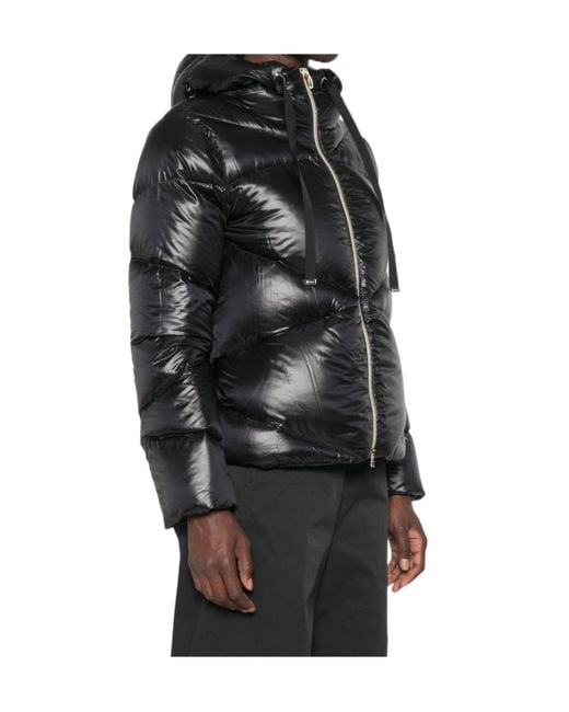 Herno Black Zippered Down Jacket