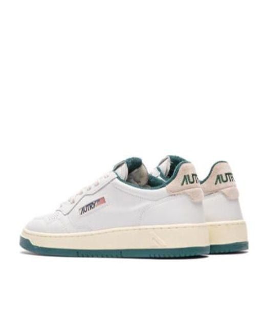 Autry White Medalist Lace-Up Sneakers for men