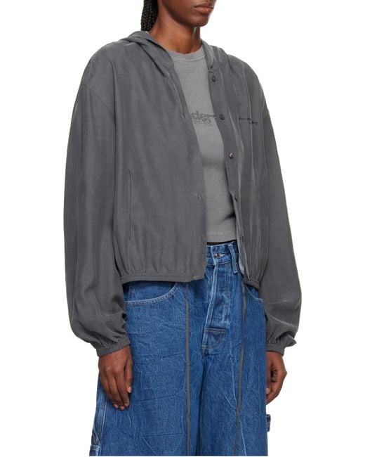 Alexander Wang Gray Buttoned Oversized Jacket