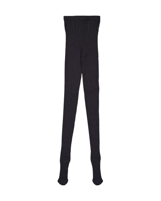Prada Black Ribbed Tights