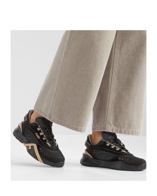 Fendi Black Flow Mesh Low-Top Sneakers