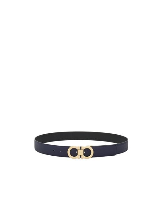 Ferragamo White Ferragamo Gancini Reversible Belt for men