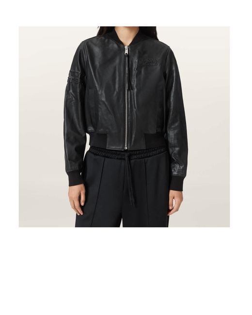 AllSaints Black Williams X Orten Long-Sleeved Leather Jacket
