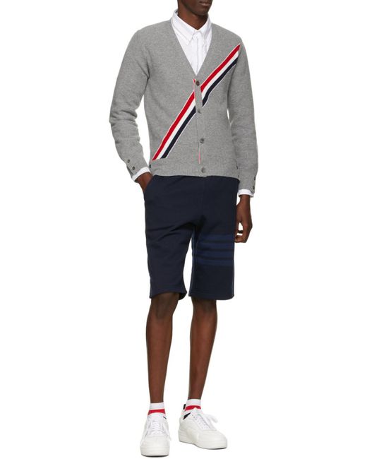 Thom Browne Blue Bar Track Shorts for men
