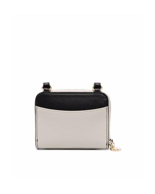 Stella McCartney Black Logo Detailed Strapped Wallet