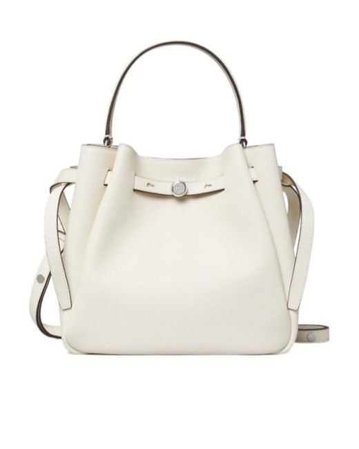 Tory Burch White Romy Bucket Bag