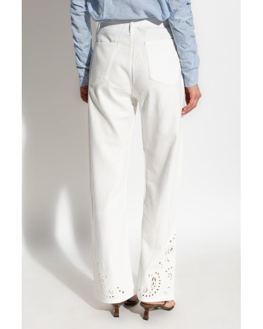 Rag & Bone White Openwork Drawstring Pants