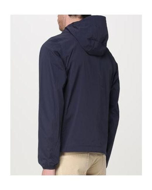 K-Way Blue Hooded Windbreaker Jacket for men