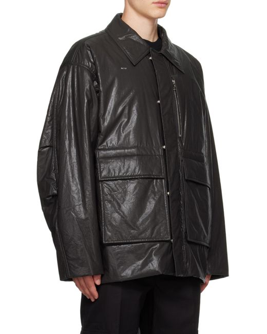 Wooyoungmi Black Lapel Long-Sleeved Casual Jacket for men