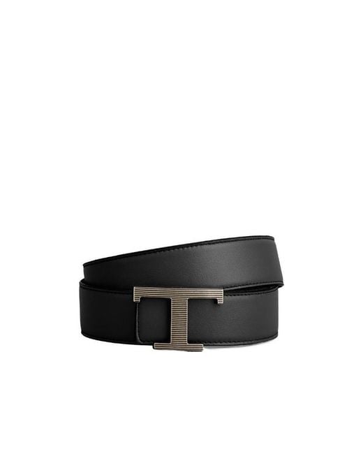 Tod's Black Logo-Buckle Leather Belt for men