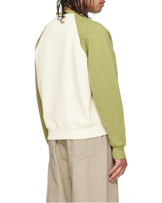 AMI Green De Coeur Crewneck Knitted Sweatshirt for men