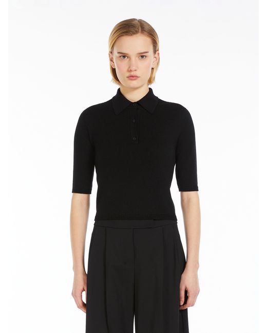 Max Mara Black Wool Polo Neck Sweater