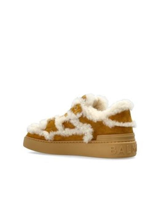 Balmain Multicolor Shearling Platform Sports Shoes