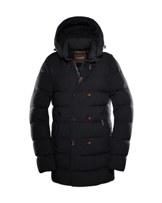 Moorer Blue Florio Double-Breasted Padded Coat for men