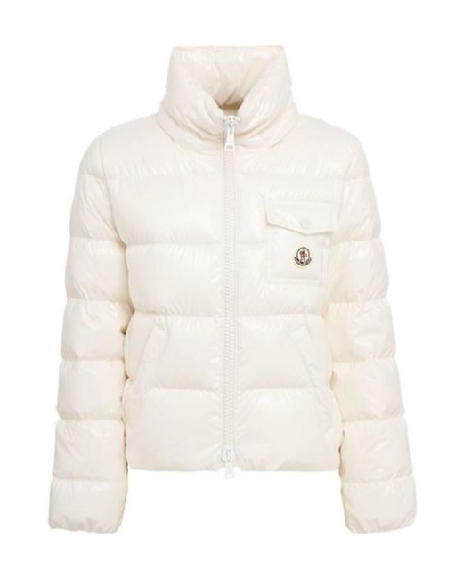 Moncler White Andro Nylon Hooded Down Jacket