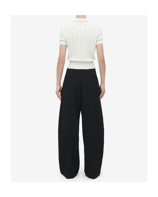 McQueen White Logo Embroidered Knitted Polo Shirt