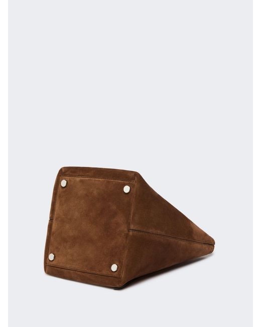 Max Mara Brown Extra-Small Split Leather Archetipo Bag