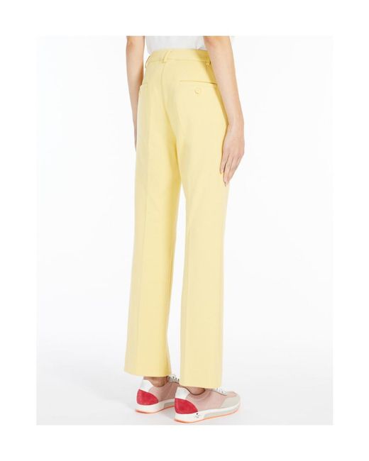 Weekend by Maxmara Yellow Plain Knitted Trousers