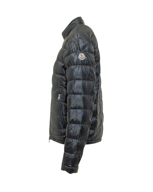 Moncler Blue Acorus Zip-Up Quilted Jacket for men