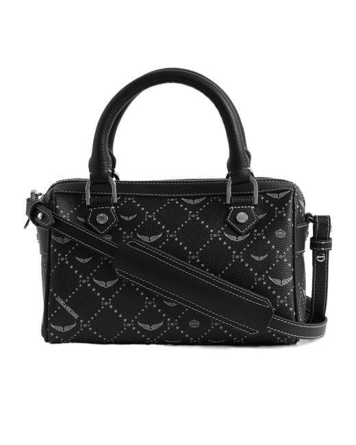 Zadig & Voltaire Black Monogram Xs Sunny Vibe Cross Body Bag