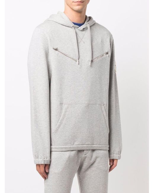 McQueen Gray Zip-Detailed Hoodie for men