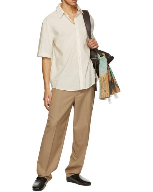 Lemaire White Short-Sleeve Chest-Pocket Shirt for men
