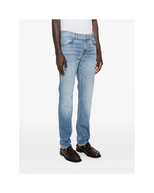 7 For All Mankind Blue Slimmy Denim Jeans for men