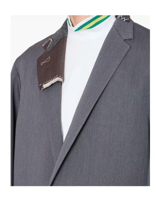 Kolor Blue Single-Breasted Panel-Detail Coat for men