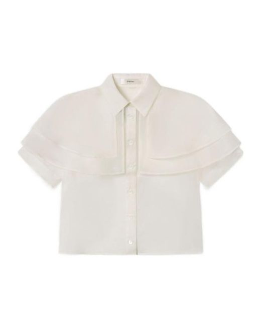 FRAME White Ruffled Shirt