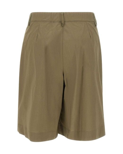Kaos Green Pleated Bermuda Shorts