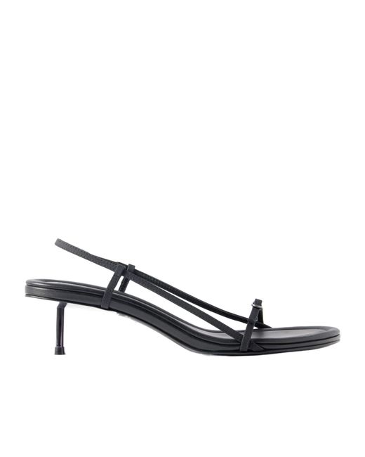 St. Agni Multicolor Petite Belt Recycled-Twill And Leather Slingback Sandals