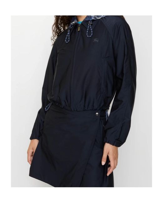 Burberry Black Newcott Jacket With Checkered Hood