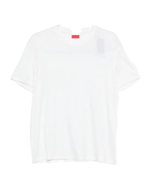 Isaia White Short-Sleesleeved T-Shirt for men
